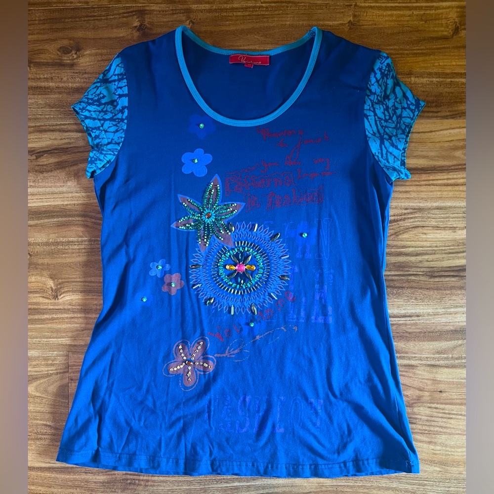 Variations Ladies Rhinestone Short Sleeve Tee